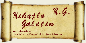 Mihajlo Galetin vizit kartica